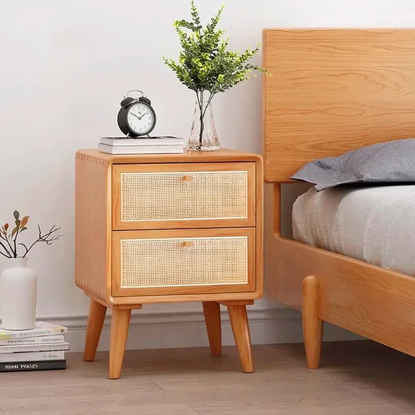 Katilo Nightstand Rattan and natural wood