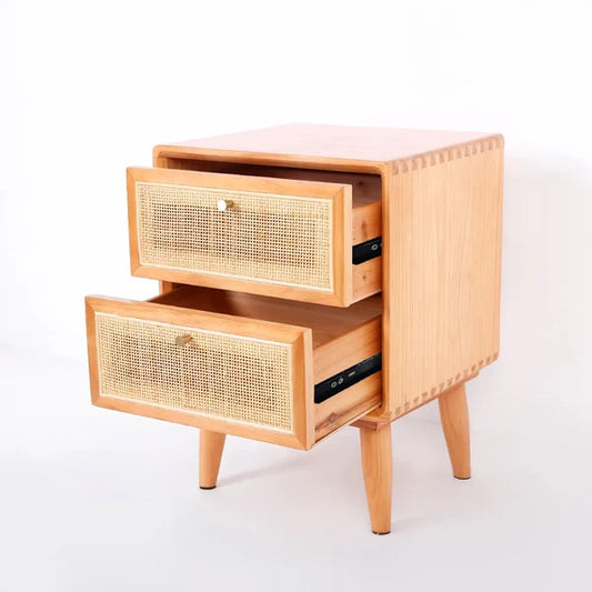 Katilo Nightstand Rattan and natural wood