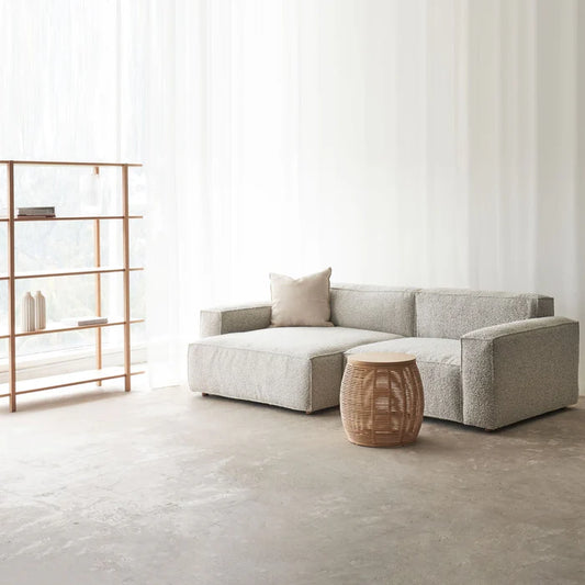 Baker Fabric L Shape Sofa | Salt & Pepper