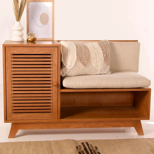 Slatted Shoe Storage Bench