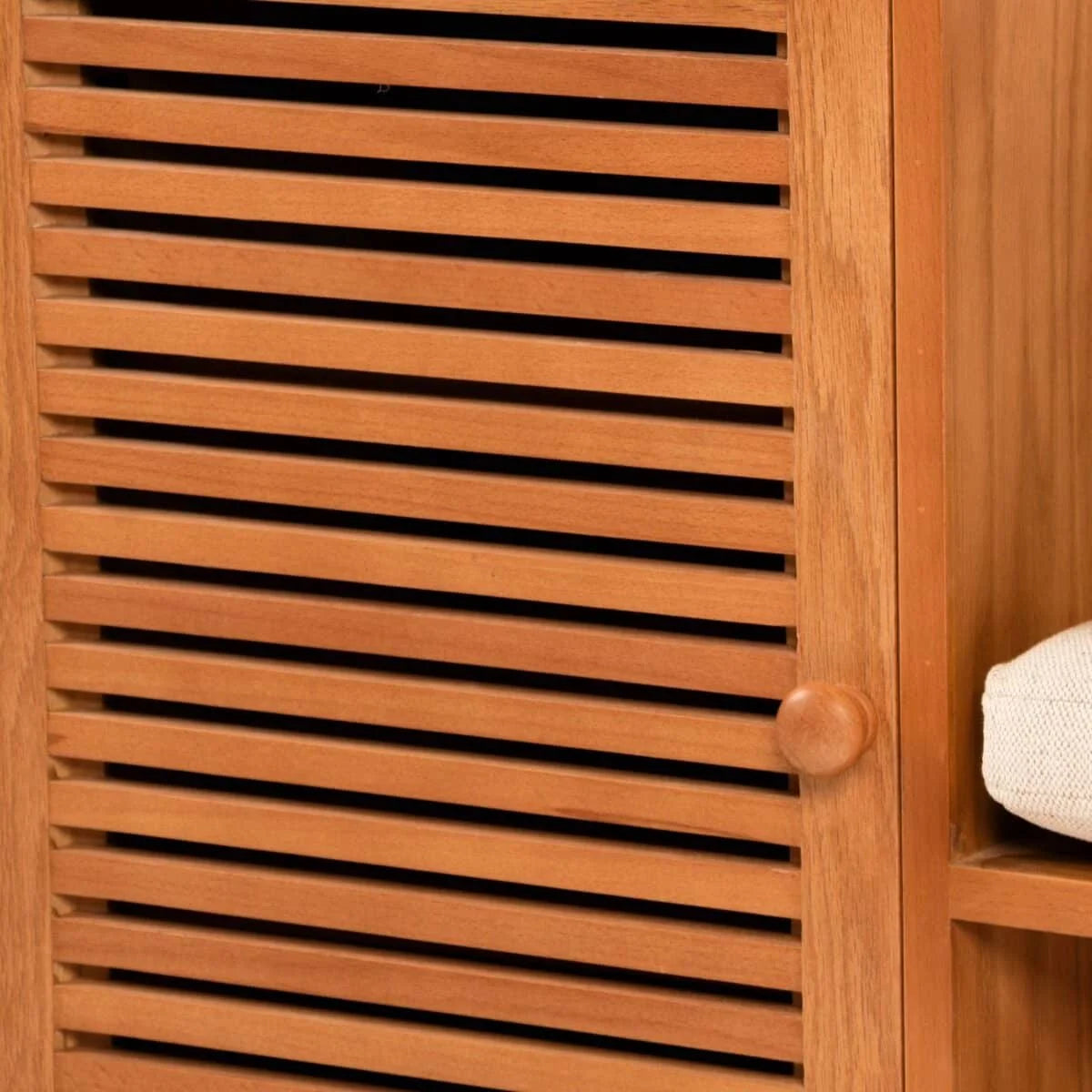 Slatted Shoe Storage Bench