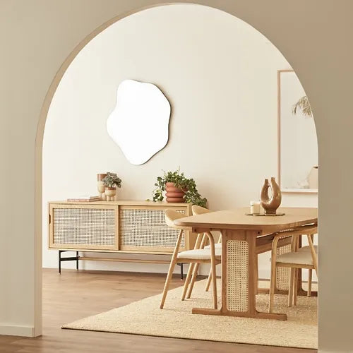 Wooden and Rattan dining Set