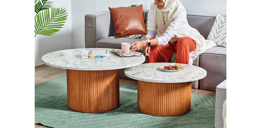 Landing Marble Coffee Table Set - 2P