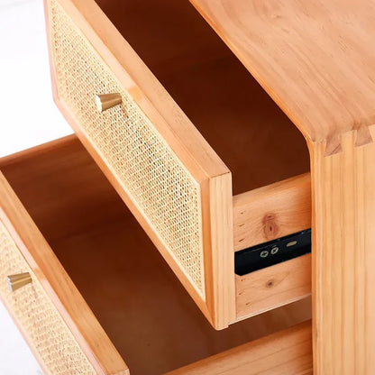 Katilo Nightstand Rattan and natural wood