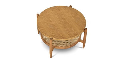 Rattan Round Coffee & Side Table Set - 2P