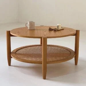 Rattan Round Coffee & Side Table Set - 2P