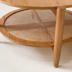 Rattan Round Coffee & Side Table Set - 2P