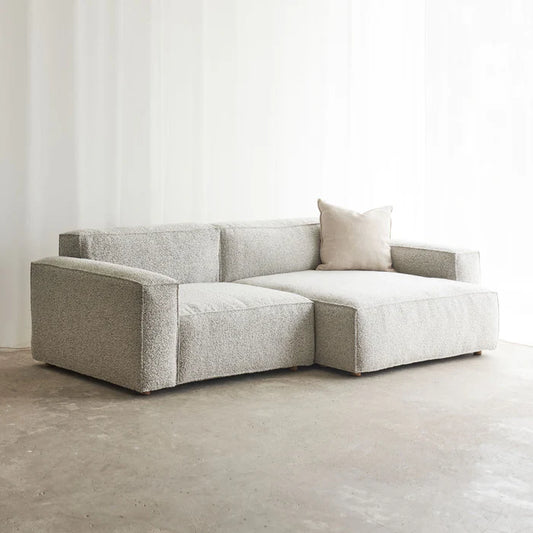 Baker Fabric L Shape Sofa | Salt & Pepper