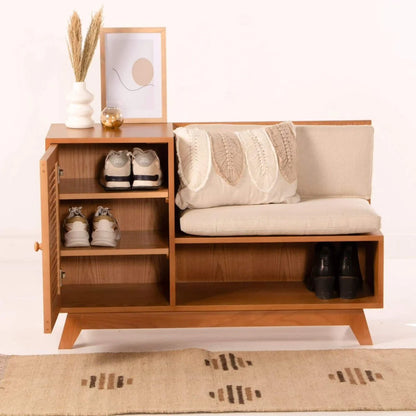 Slatted Shoe Storage Bench