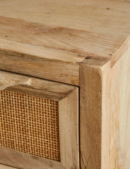 Rattan nightstand with two drawers