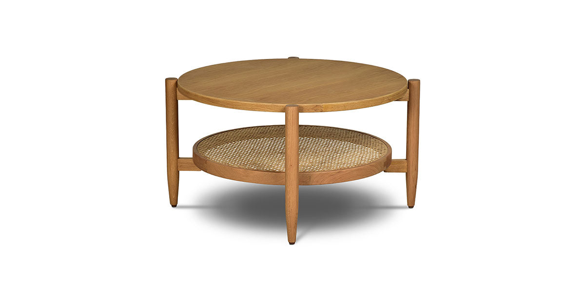 Rattan Round Coffee & Side Table Set - 2P