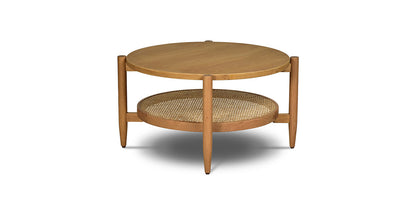 Rattan Round Coffee & Side Table Set - 2P