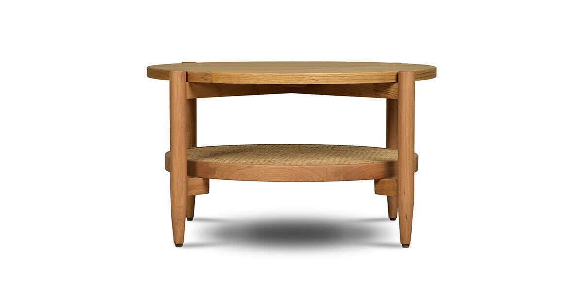 Rattan Round Coffee & Side Table Set - 2P