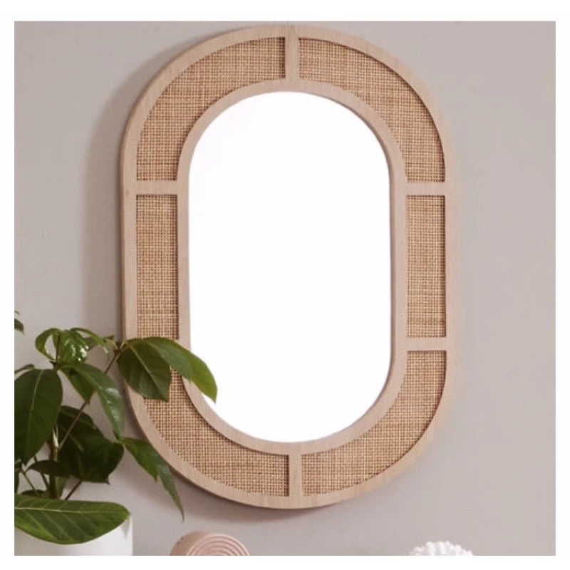 anko Rattan oval mirror