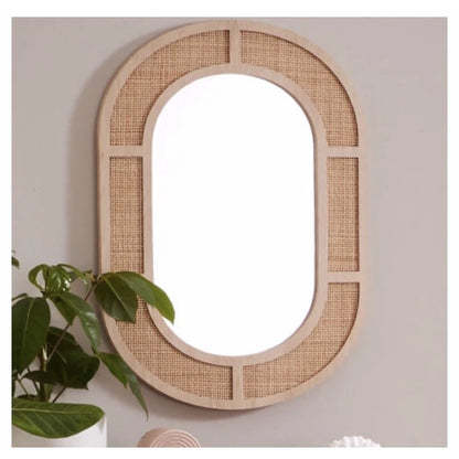 anko Rattan oval mirror