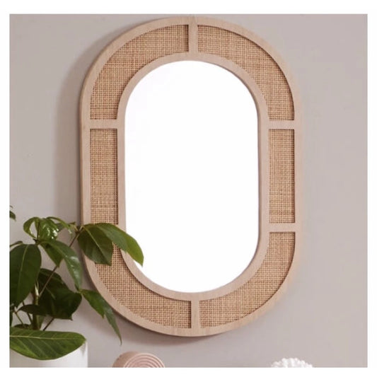 anko Rattan oval mirror